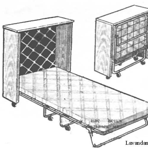 Самодельная кровать раскладушка в тумбочке